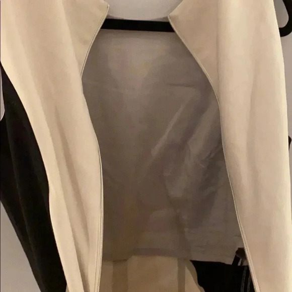 Andrew Marc Sheath Sleeveless Illusion Dress Black and Tan/Light Grey Size 8 - Picture 7 of 9